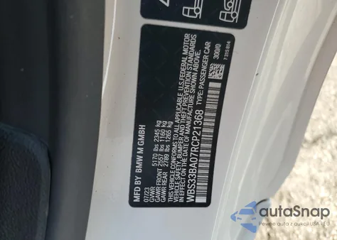 2024 BMW M4 Competition z USA, uszkodzony, nr VIN WBS33BA07RCP21368